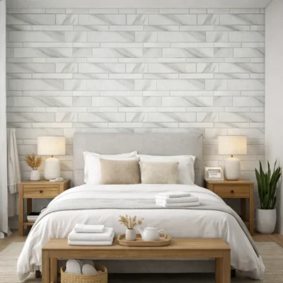 Wizualizacja Panel Samoprzylepny White Marble